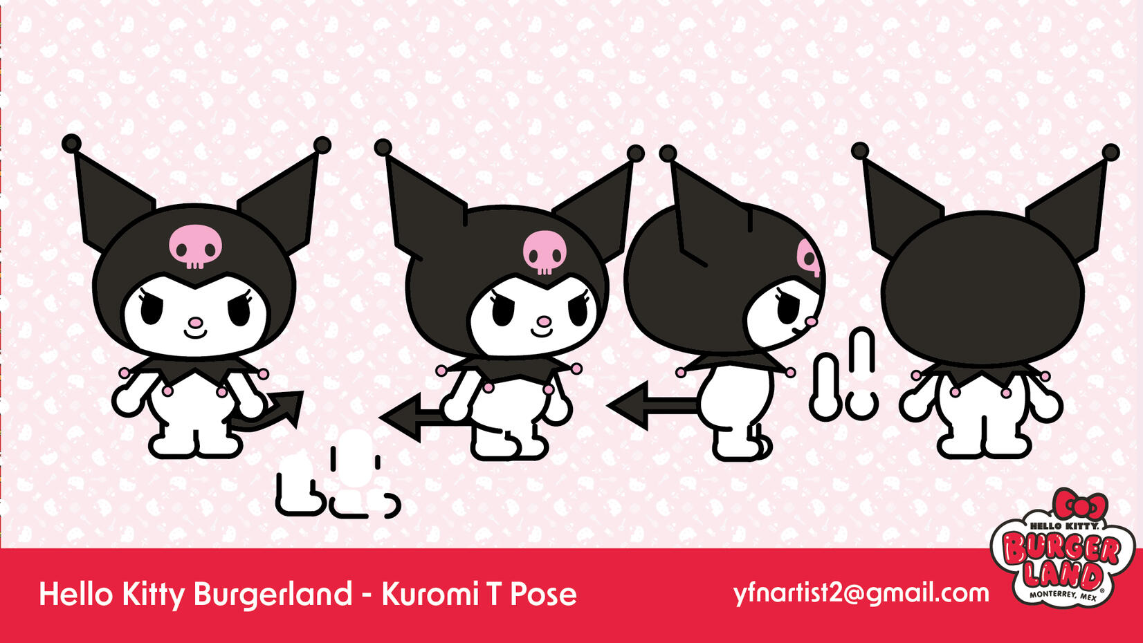 Hello Kitty Burgerland Kuromi 2D Cutout